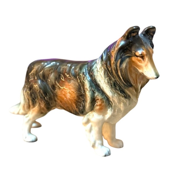 Collie Figurine Occupied Japan Porcelain Collie Dog Figurine - Picture 2 of 6